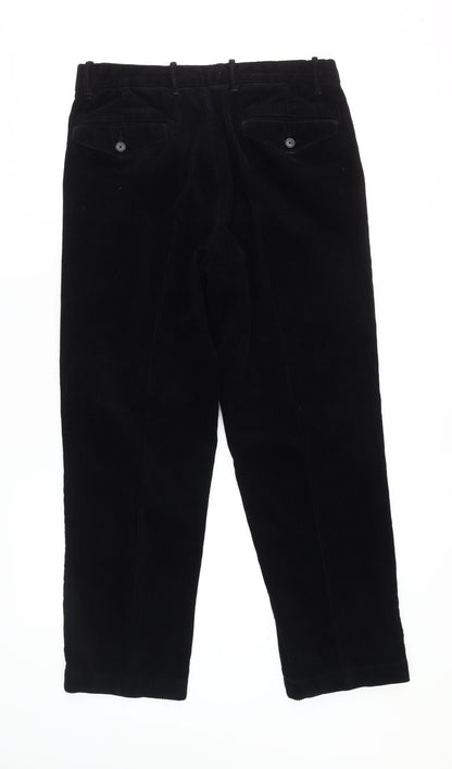 Marks and Spencer Men's Black Corduroy Trousers Size 34