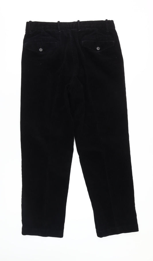 Marks and Spencer Men's Black Corduroy Trousers Size 34