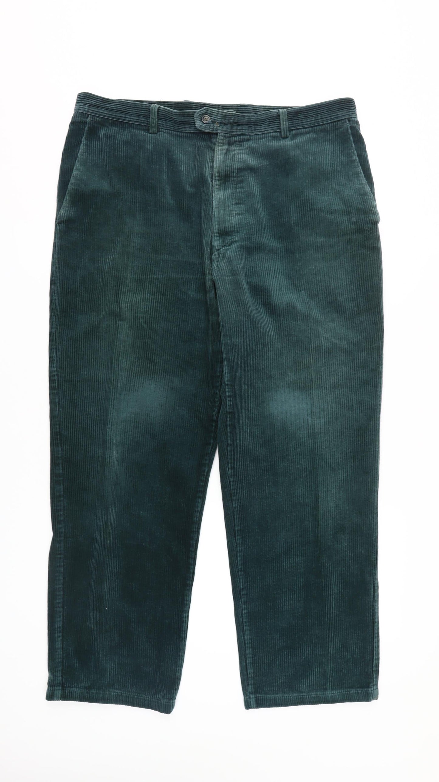 Tom Hanson Men's Green Corduroy Trousers Size 38