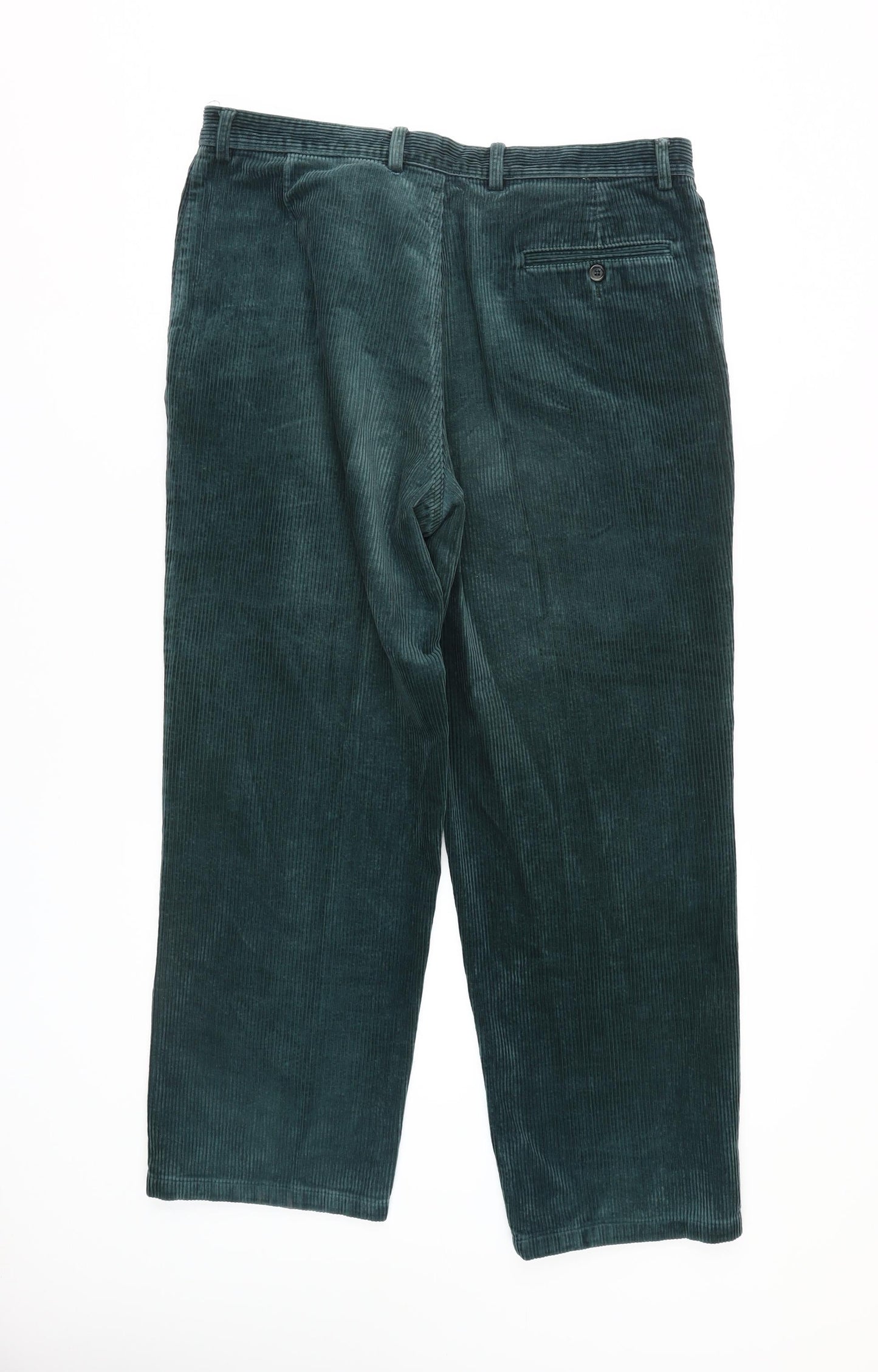 Tom Hanson Men's Green Corduroy Trousers Size 38