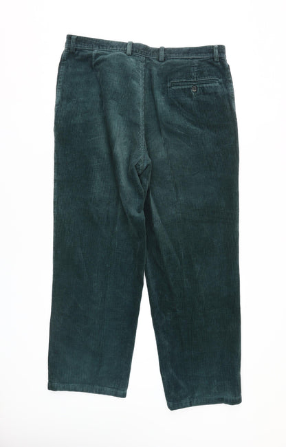 Tom Hanson Men's Green Corduroy Trousers Size 38