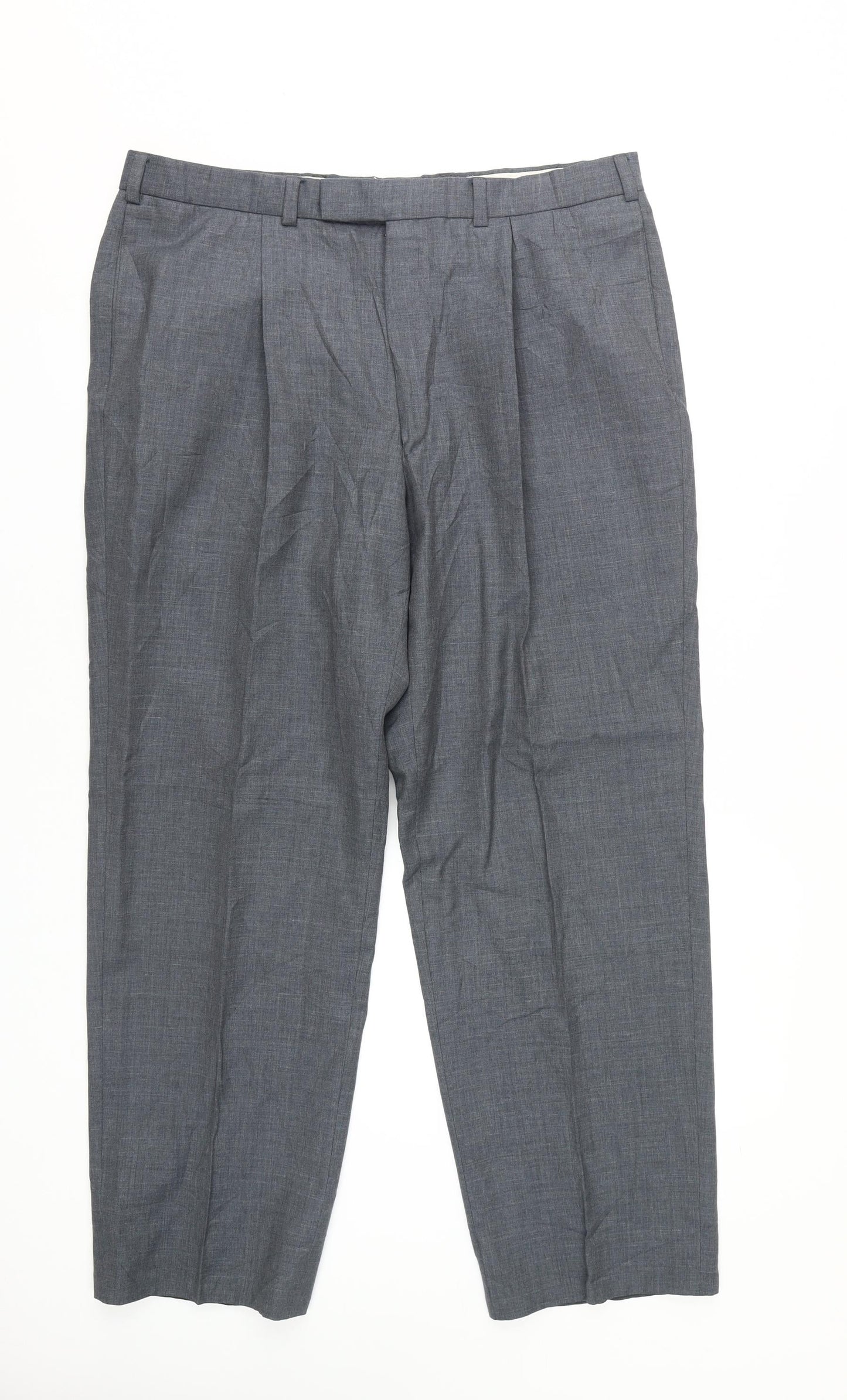 Marks and Spencer Men's Grey Wool Suit Pants L