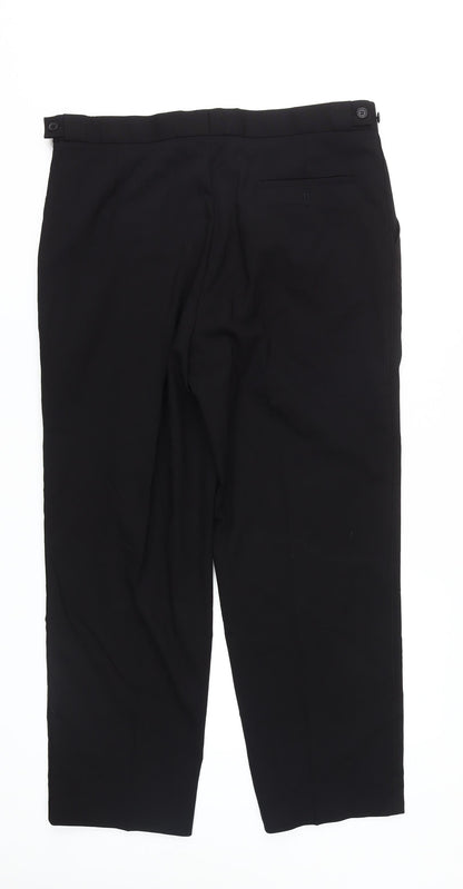 Moss Bros Men's Black Trousers, Size 36