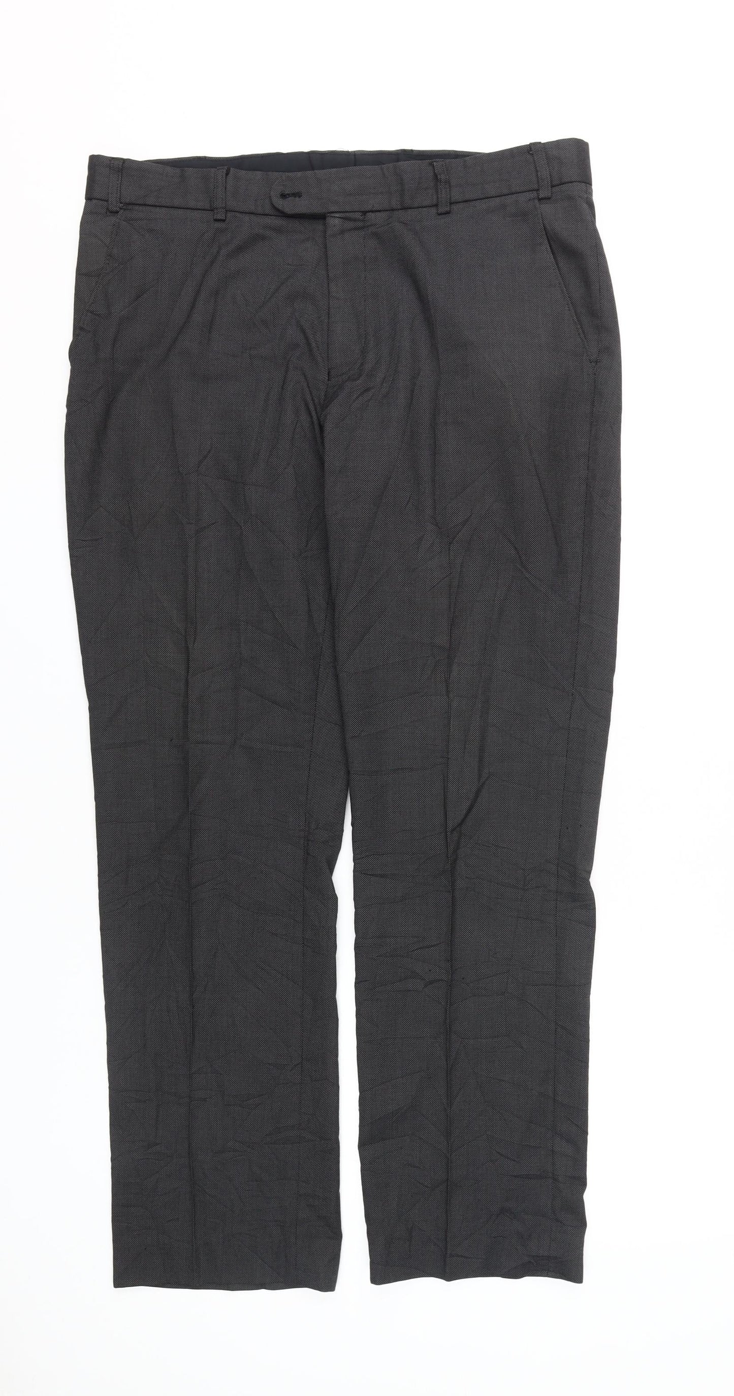 Burton Men's Black Regular Fit Trousers Size 36