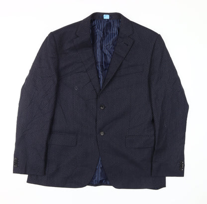 Mens UK Size 44 Jeff Banks Regular Blue Suit Jacket