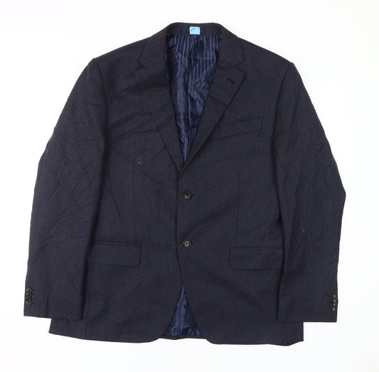 Mens UK Size 44 Jeff Banks Regular Blue Suit Jacket