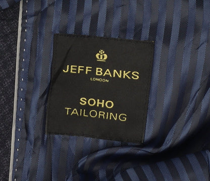 Mens UK Size 44 Jeff Banks Regular Blue Suit Jacket