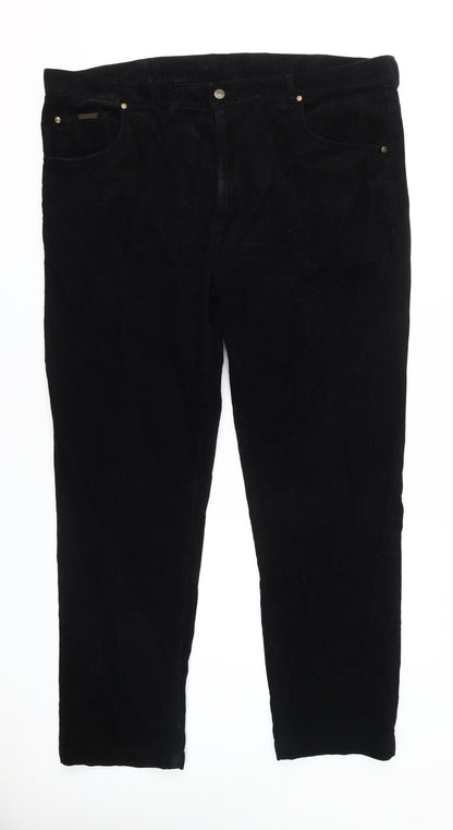 Peter Christian Men's Black Corduroy Trousers, Size 44