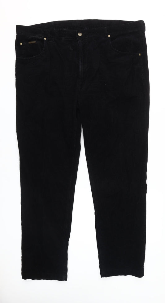 Peter Christian Men's Black Corduroy Trousers, Size 44