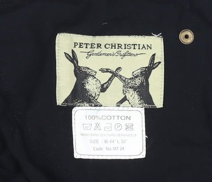 Peter Christian Men's Black Corduroy Trousers, Size 44