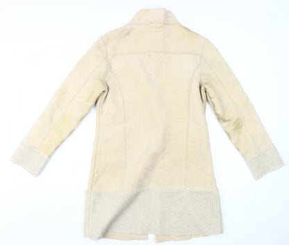 Womens UK Size 10 Miss Selfridge Beige Overcoat