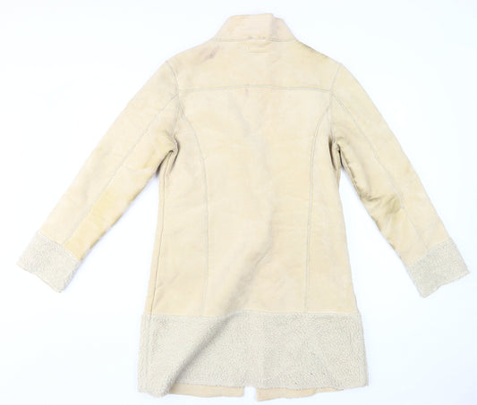 Womens UK Size 10 Miss Selfridge Beige Overcoat