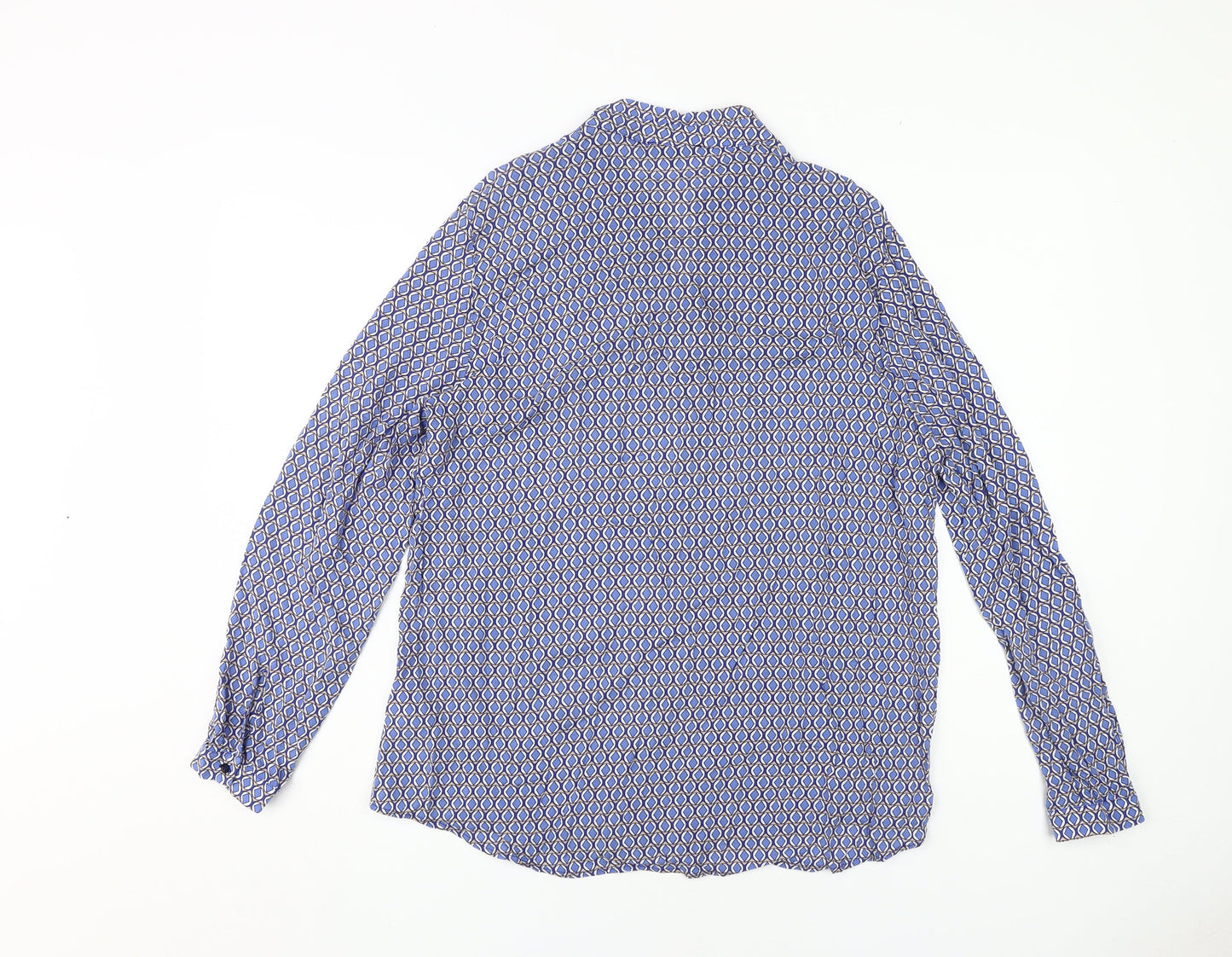 More & More Women's Blue Geometric Button-Up Shirt