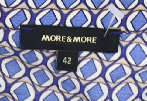 More & More Women's Blue Geometric Button-Up Shirt