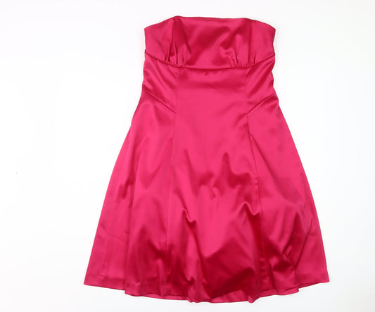 Marks and Spencer Pink Strapless Dress Size 14