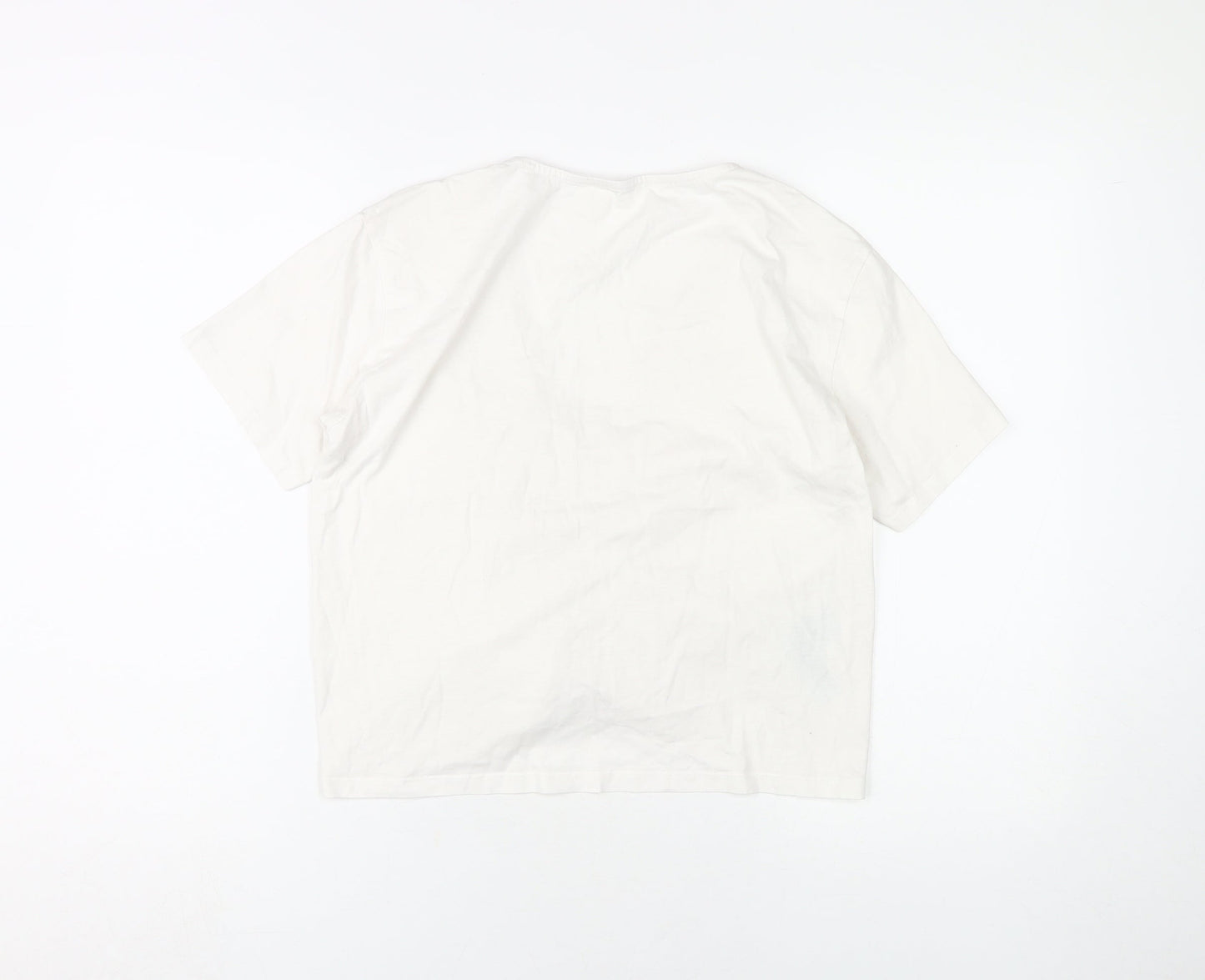 MNG Women's White V-Neck T-Shirt, Size M, Casual
