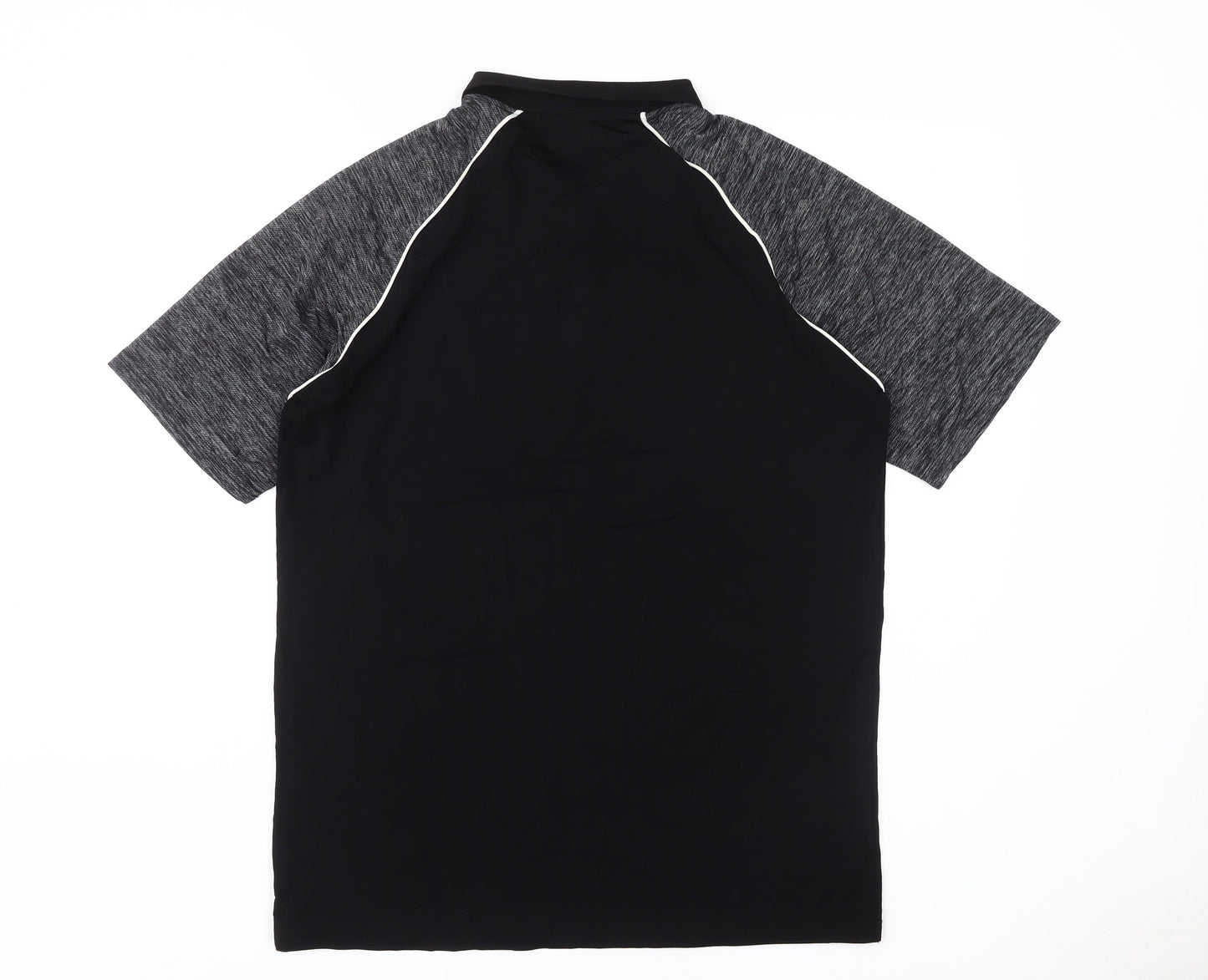 boohooMAN Men's Black Polo L Ringer