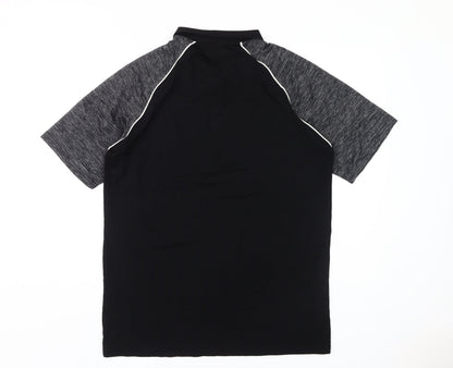 boohooMAN Men's Black Polo L Ringer