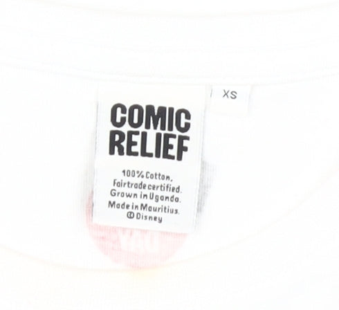 Unisex Adults UK Size XS Comic Relief White  T-Shirt