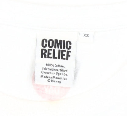 Unisex Adults UK Size XS Comic Relief White  T-Shirt