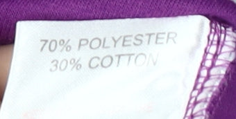 EWM Women's Purple Long Sleeve V-Neck Top M