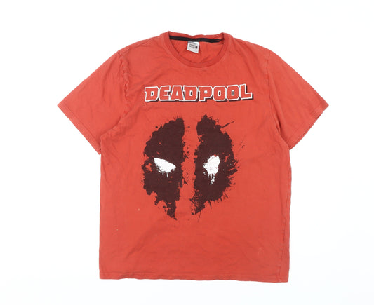 Marvel Deadpool Men's Red Graphic T-Shirt Size L