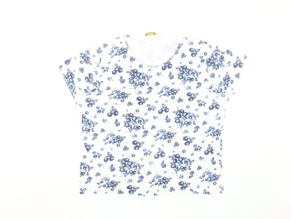 EWM Women's White Floral T-Shirt XL