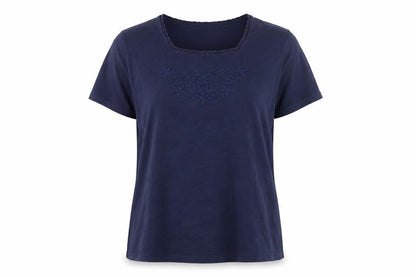 Womens UK Size XL Isle Blue Basic T-Shirt