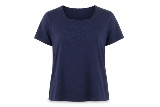 Womens UK Size XL Isle Blue Basic T-Shirt