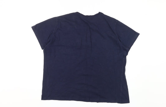 Isle Women's Blue Embroidered Cotton T-Shirt