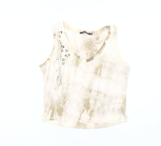 Womens UK Size 16 River Island Beige  Tank