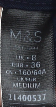 Womens UK Size 8 Marks and Spencer Regular Fit  Black Trousers