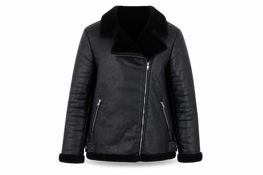 Womens UK Size 12 Missguided Black Motorcycle Jacket