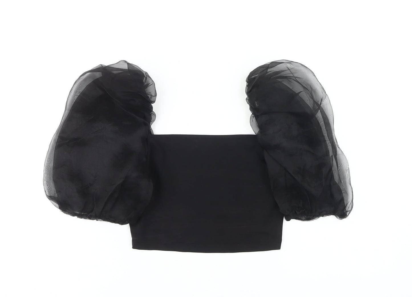 Womens UK Size 8 ASOS DESIGN Black Cropped Blouse