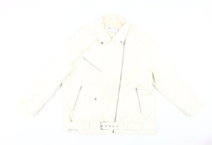 Womens UK Size 12 Asos Design White Motorcycle Jacket