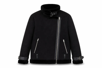 Womens UK Size 10 Topshop Black Biker Coat