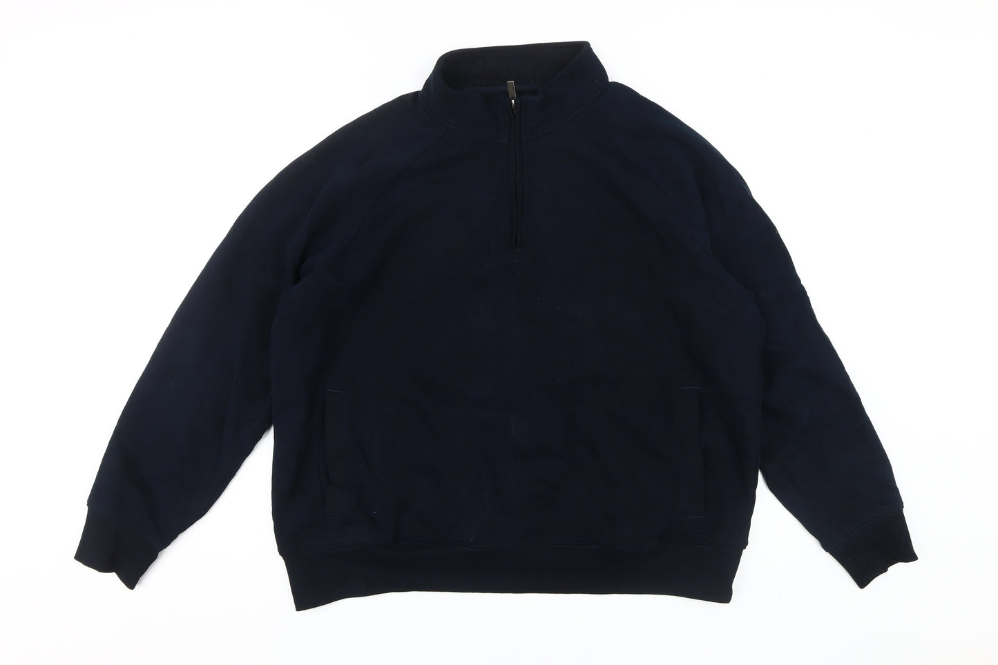 Mens UK Size XL Marks and Spencer Black 1/2 Zip Sweatshirt