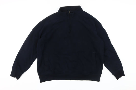 Mens UK Size XL Marks and Spencer Black 1/2 Zip Sweatshirt