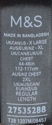 Mens UK Size XL Marks and Spencer Black 1/2 Zip Sweatshirt