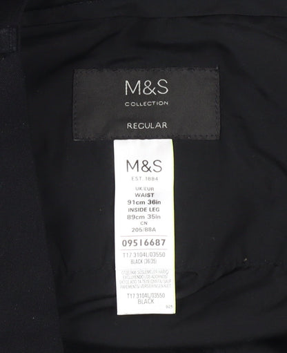 Marks and Spencer Men's Black Dress Pants Regular Fit