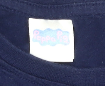 Peppa Pig Boys Blue T-Shirt Short Sleeve Size 5-6 Years