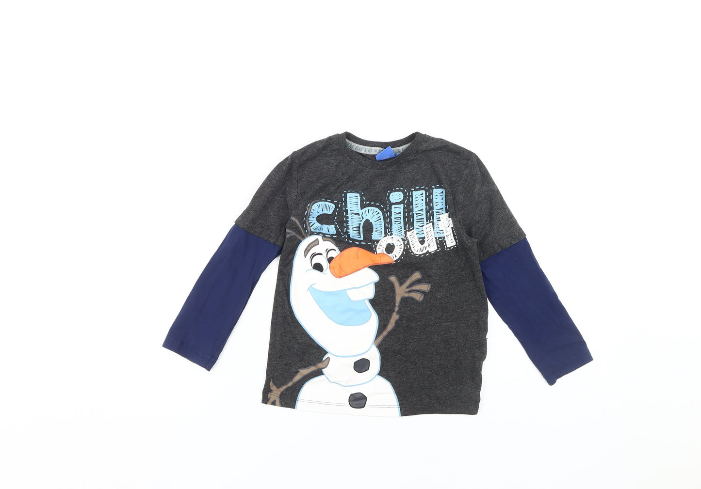 Disney Boys Frozen Olaf Grey Long Sleeve T-Shirt 5-6 Years