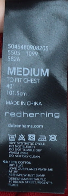 Red Herring Men's Medium Red Pullover Jumper