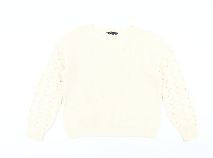 Crew Clothing Company Women’s Ivory Knit Jumper Size 16