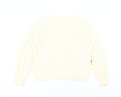 Crew Clothing Company Women’s Ivory Knit Jumper Size 16