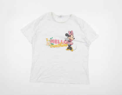 Womens UK Size 14 Disney White Basic T-Shirt