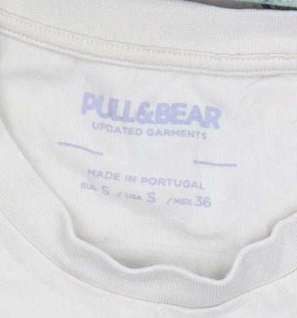 Unisex Adults UK Size S Pull&Bear Beige Basic T-Shirt