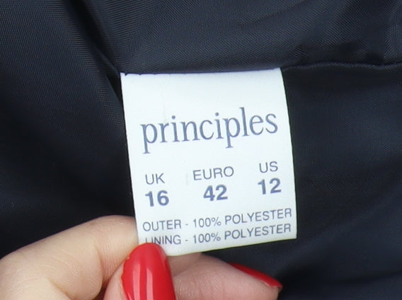 Principles Women's Blue Pea Coat UK Size 16