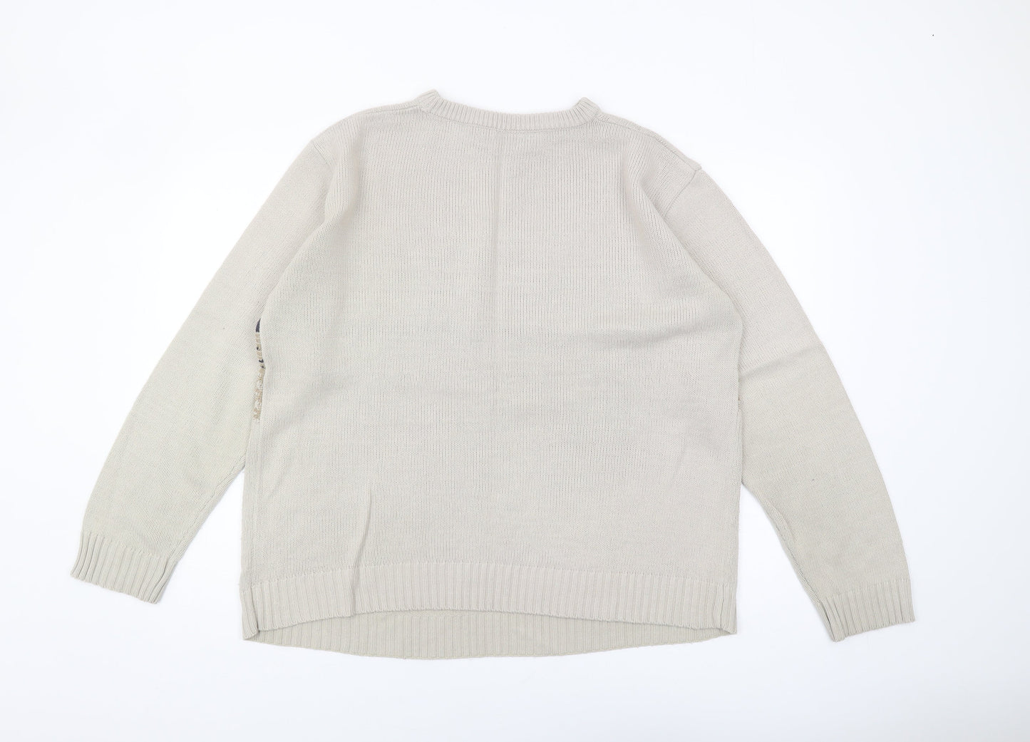 Zantos Men's Beige Pullover Jumper, Size L, Casual Knit