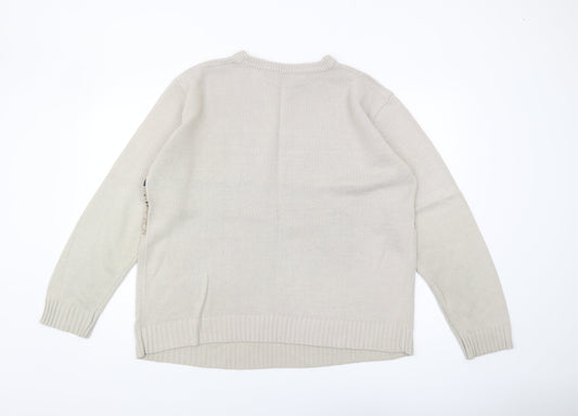 Zantos Men's Beige Pullover Jumper, Size L, Casual Knit